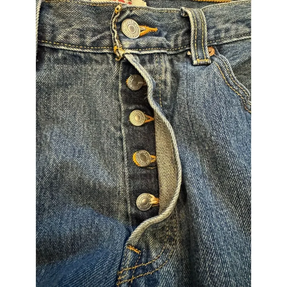 Levi's 501 Original Jeans Men's 34x29 Straight Leg Button Fly Blue Denim